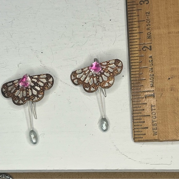 Vintage Artisan Metal Art “Conga Line” Necklace and Earrings Set - Picture 12 of 12